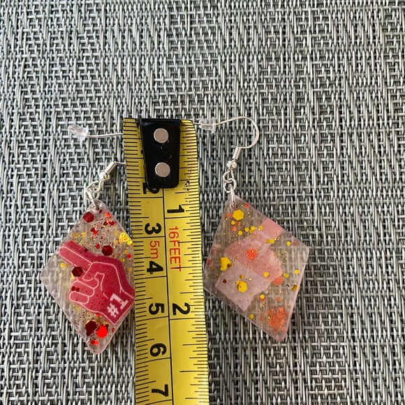 #1 Fan Sports Handmade Earrings Size Medium - Picture 8 of 9